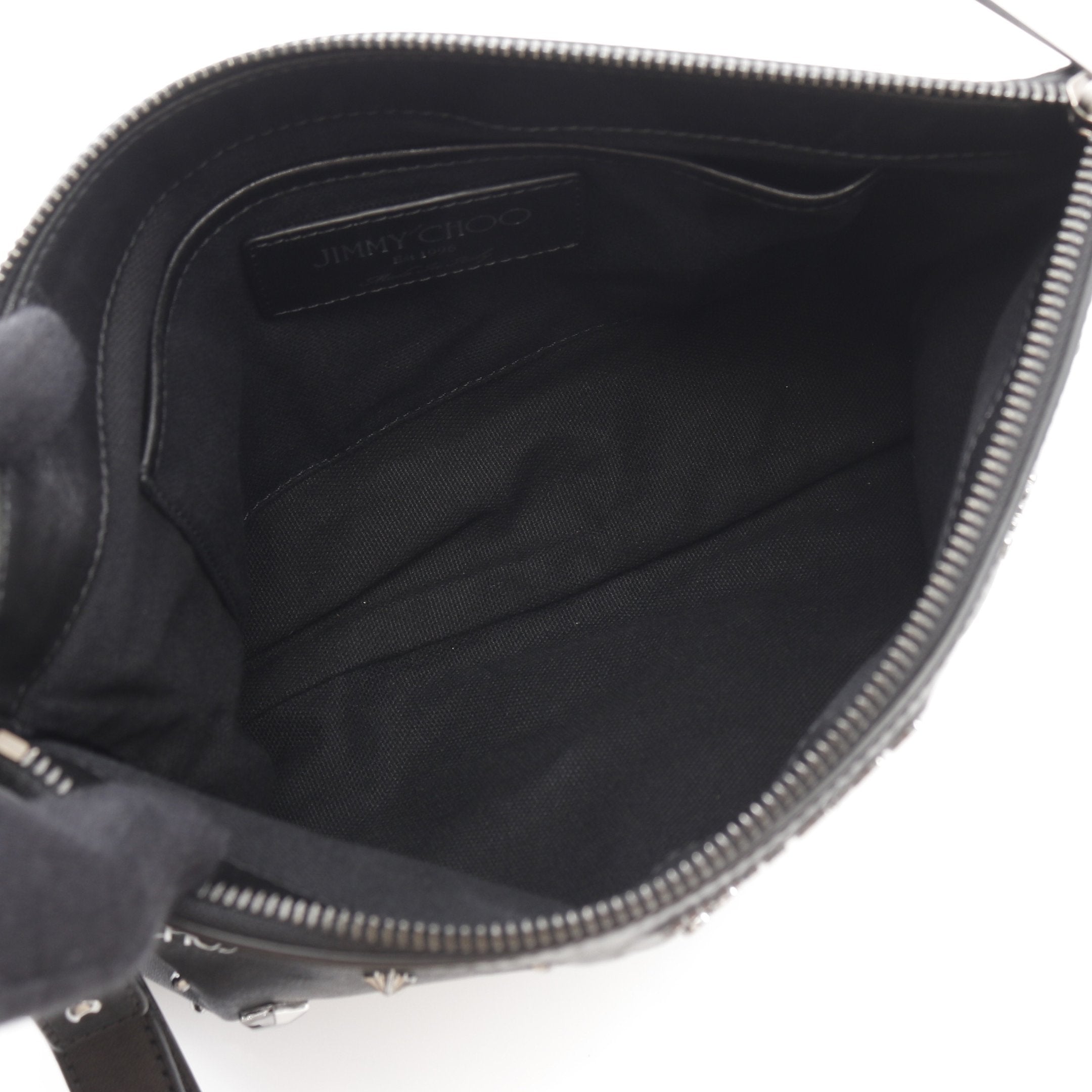 クラッチバッグ レザー ブラック マルチスタッズ ジミーチュウ