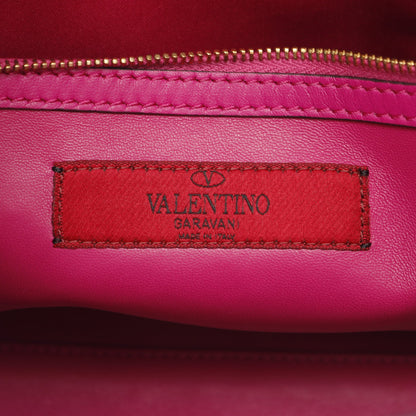 ハンドバッグ レザー ピンクパープル ロックスタッズ 2WAY ヴァレンティノ バッグ VALENTINO
