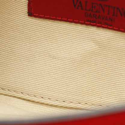 チェーンショルダーバッグ レザー レッド ロックスタッズ ヴァレンティノ バッグ VALENTINO