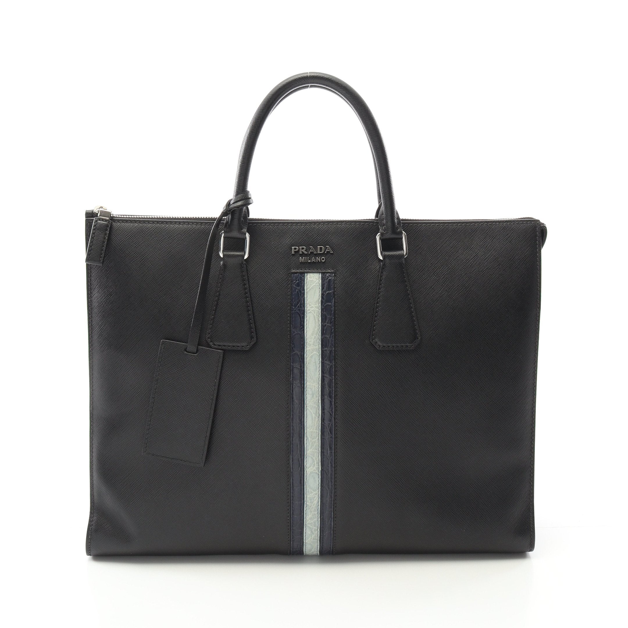 PRADA ブリーフケース ビジネスバッグ サフィアーノ　レザー ブラック Prada プラダ サフィアーノレザー ビジネスバッグ | ブラック