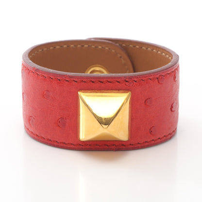メドール ブレスレット オーストリッチ レッド ゴールド金具 エルメス アクセサリー HERMES