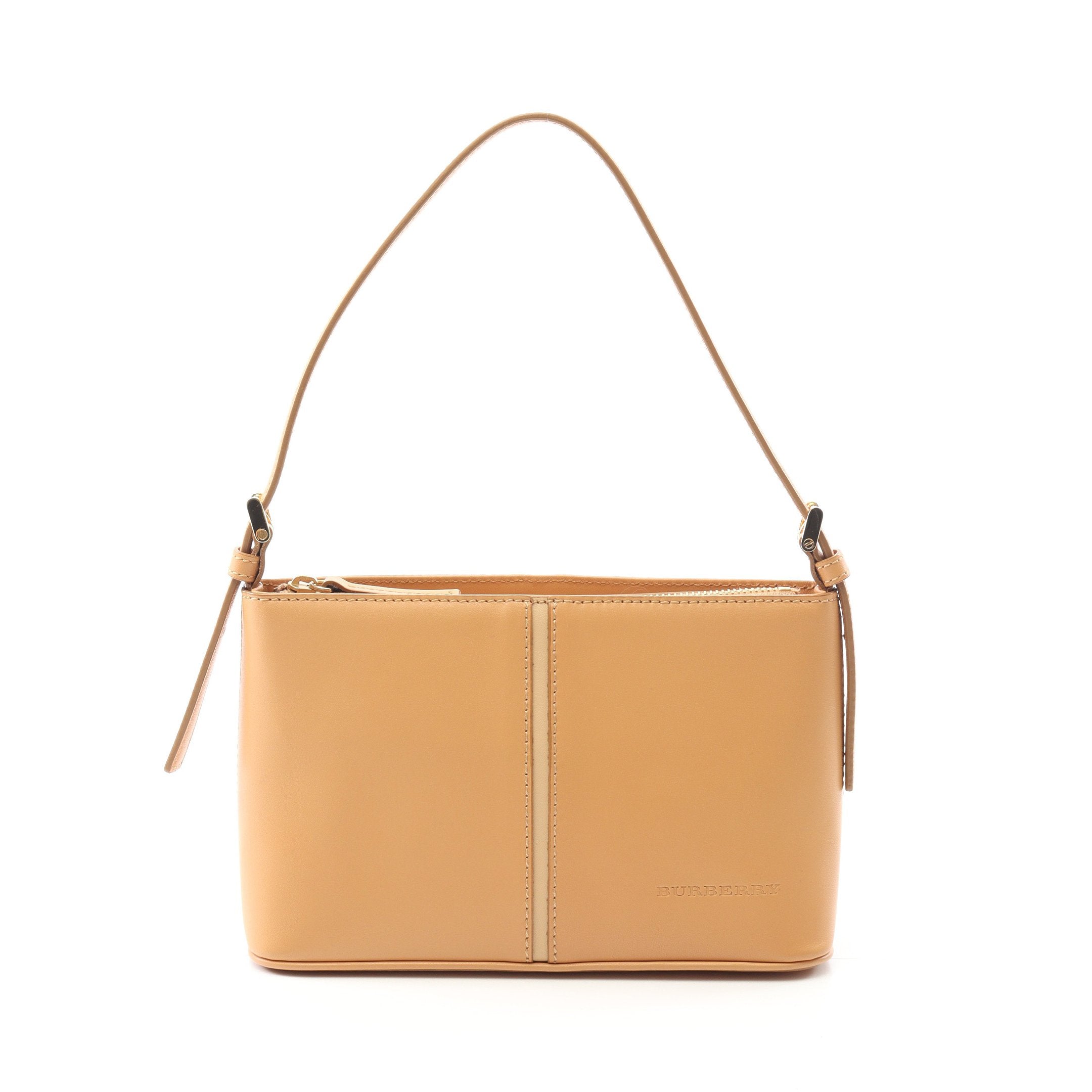 BURBERRY ベージュ レザー ショルダーバッグ