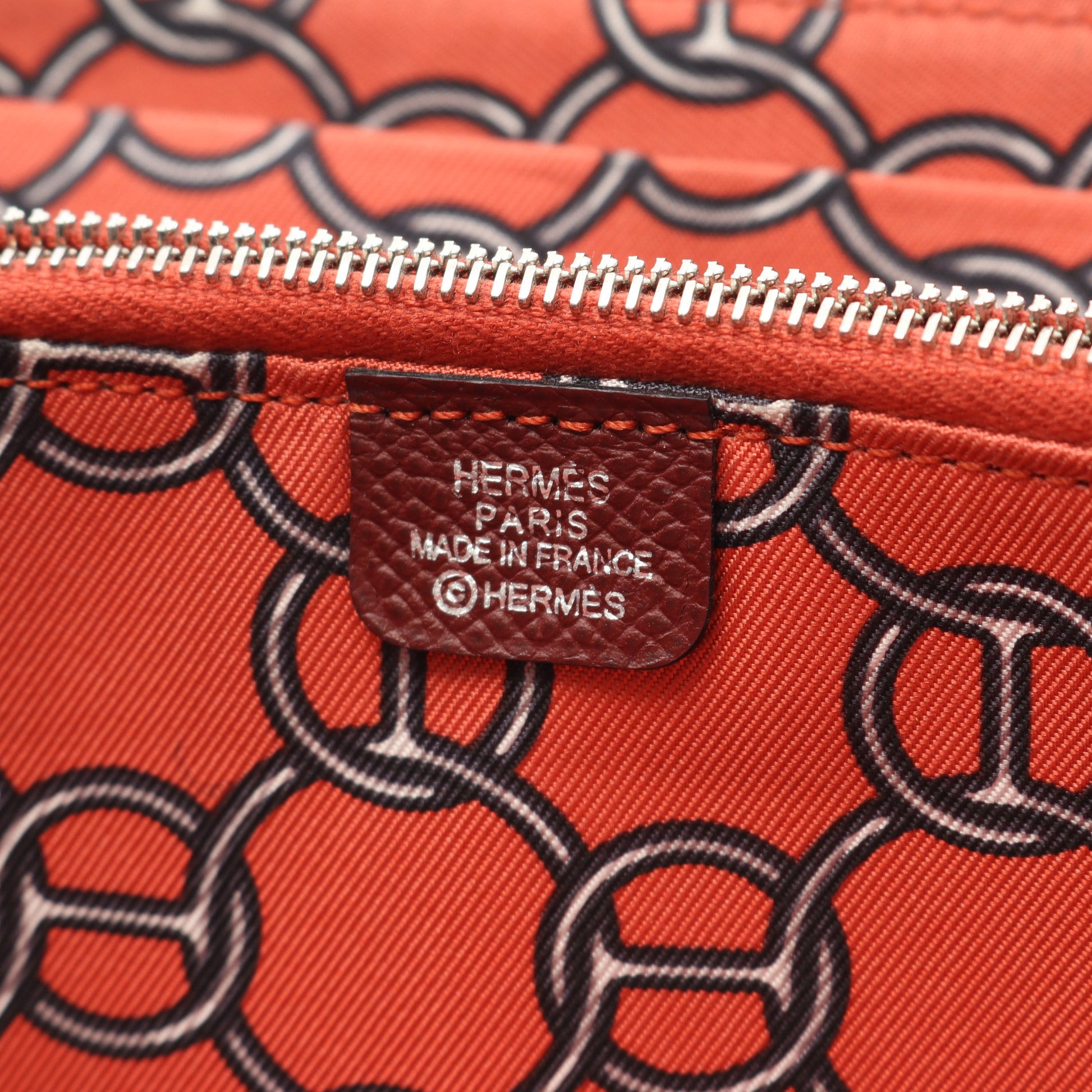 アザップロング シルクイン ラウンドファスナー長財布 ヴォーエプソン ボルドー シルバー金具 □G刻印 エルメス 財布・小物 HERMES