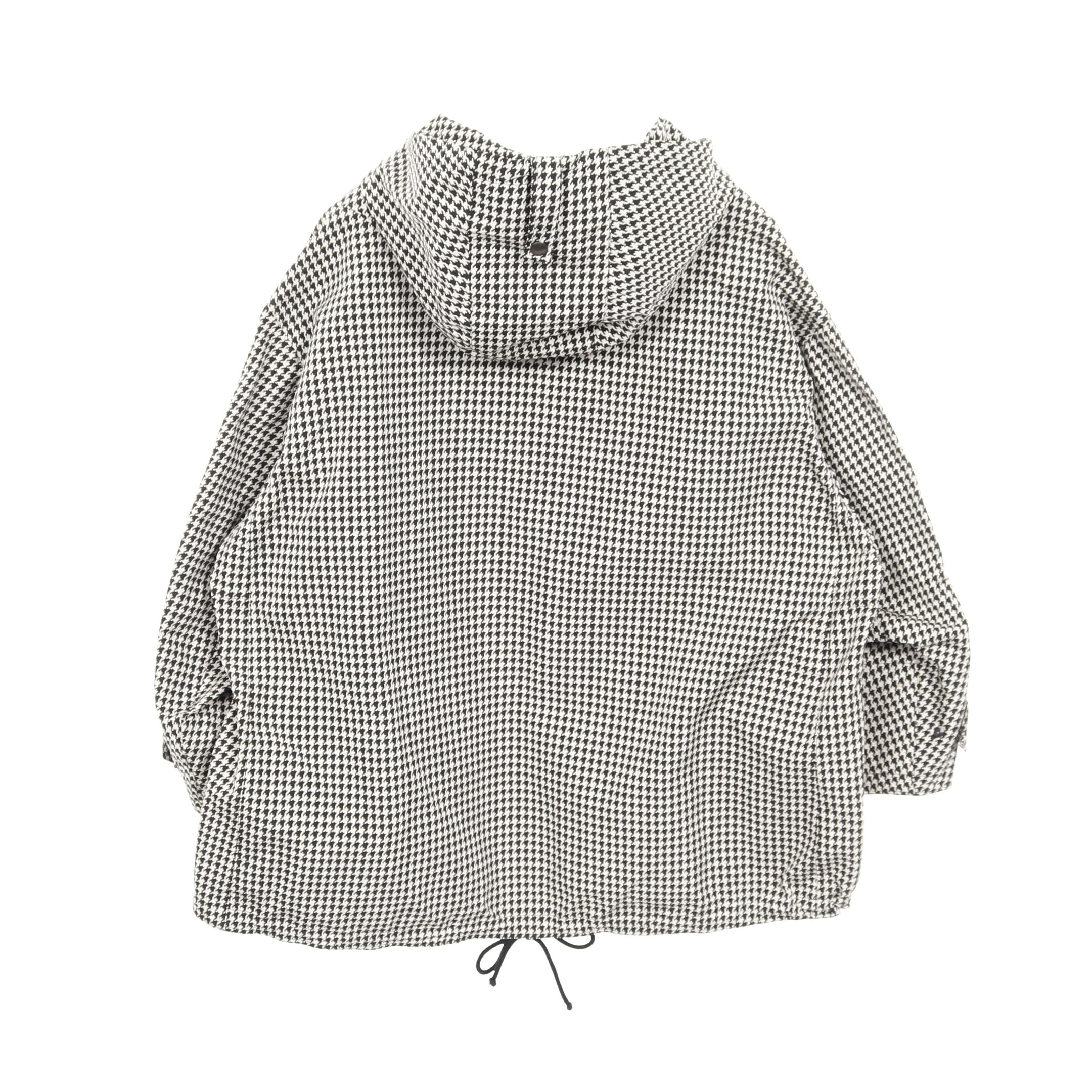 BEE刺繍 アノラック マウンテンパーカー 千鳥格子 ホワイト ブラック