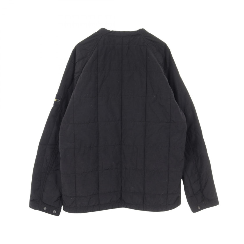 キルティング ノーカラージャケット ナイロン ブラック 中綿 キルティング ノーカラージャケット ナイロン ブラック 中綿