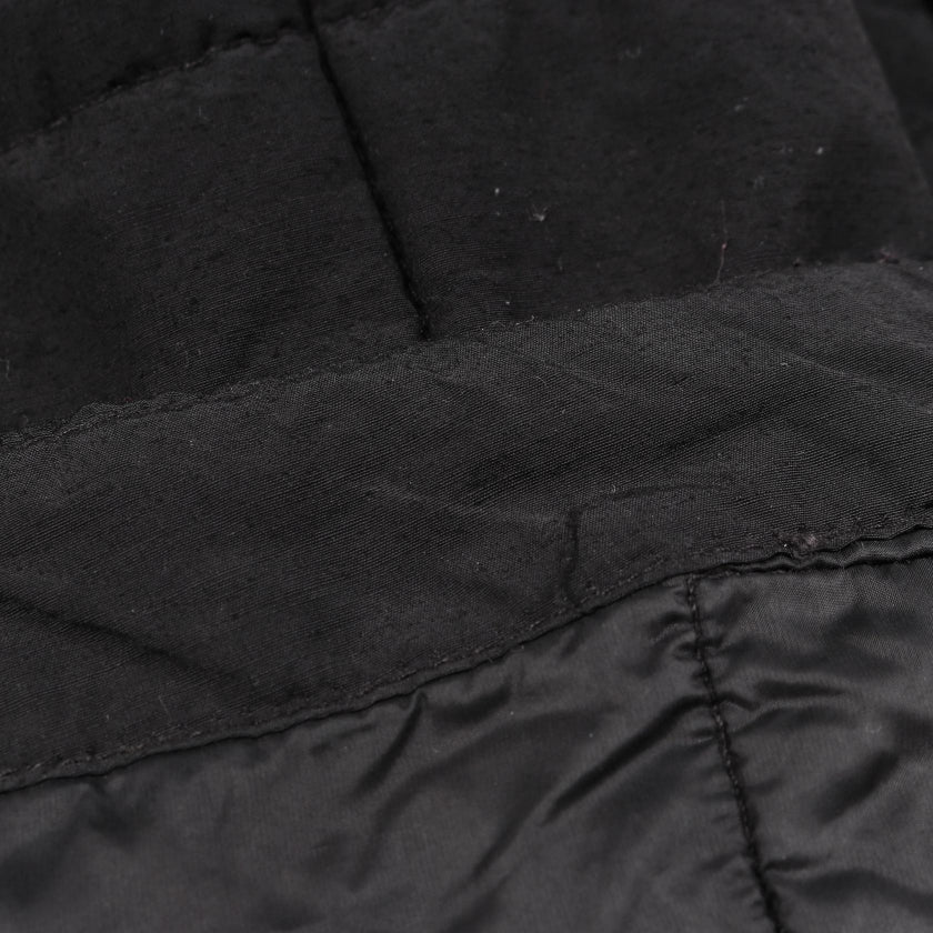 キルティング ノーカラージャケット ナイロン ブラック 中綿