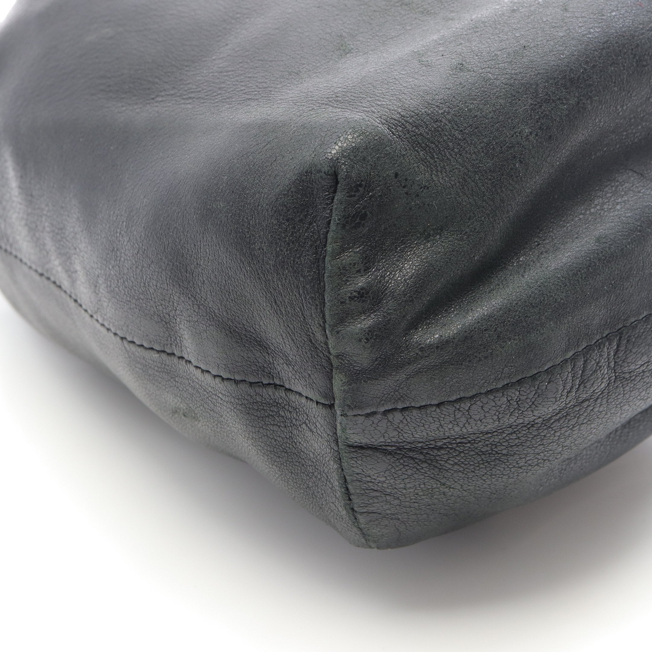 クロスパッチ ドローストリングサック 巾着 ポーチ レザー SV925