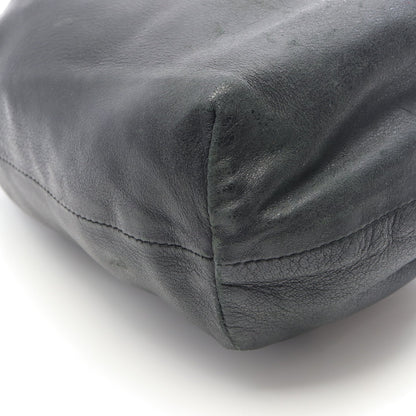 クロスパッチ ドローストリングサック 巾着 ポーチ レザー SV925 ブラック クロムハーツ