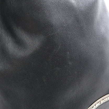 クロスパッチ ドローストリングサック 巾着 ポーチ レザー SV925 ブラック クロムハーツ