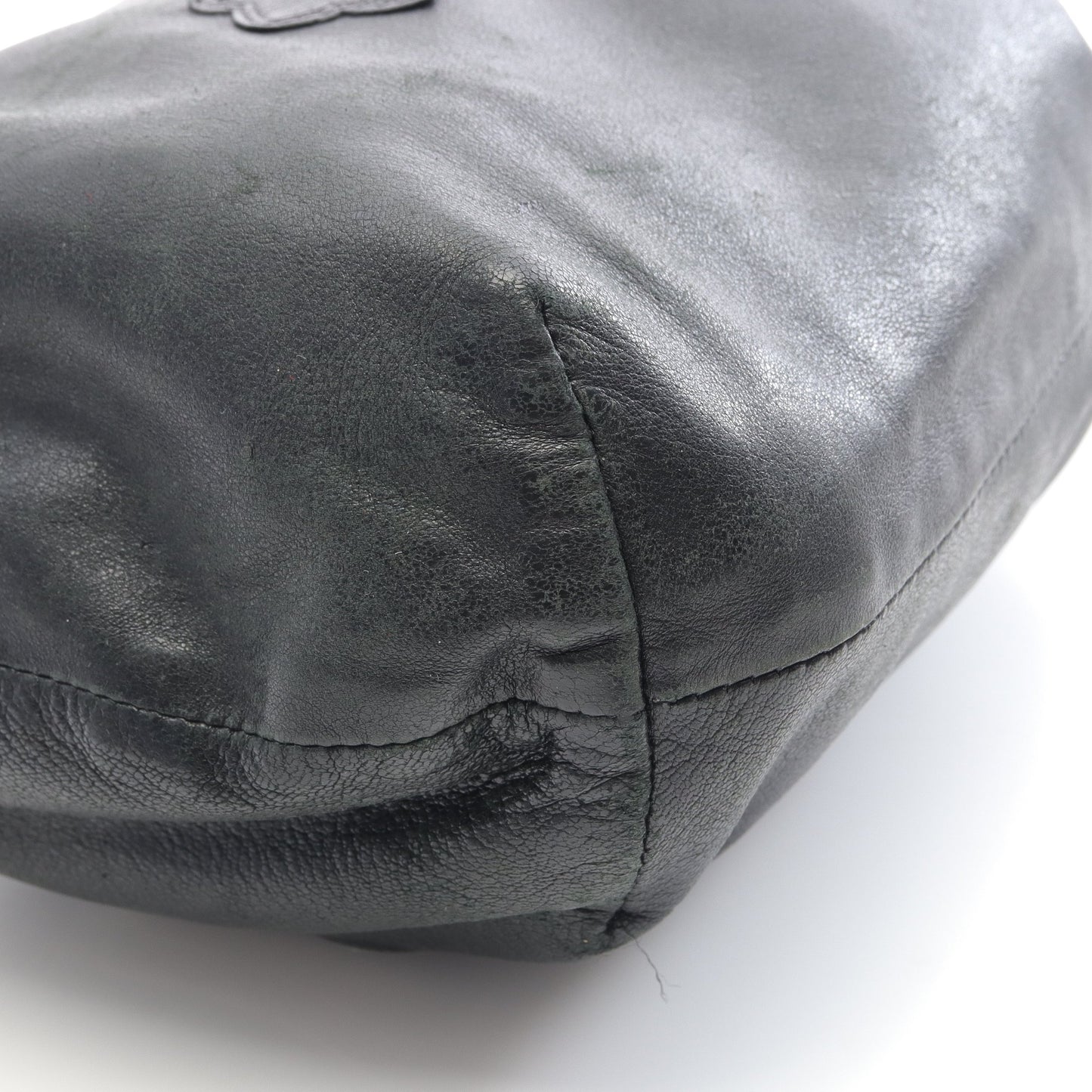 クロスパッチ ドローストリングサック 巾着 ポーチ レザー SV925 ブラック クロムハーツ