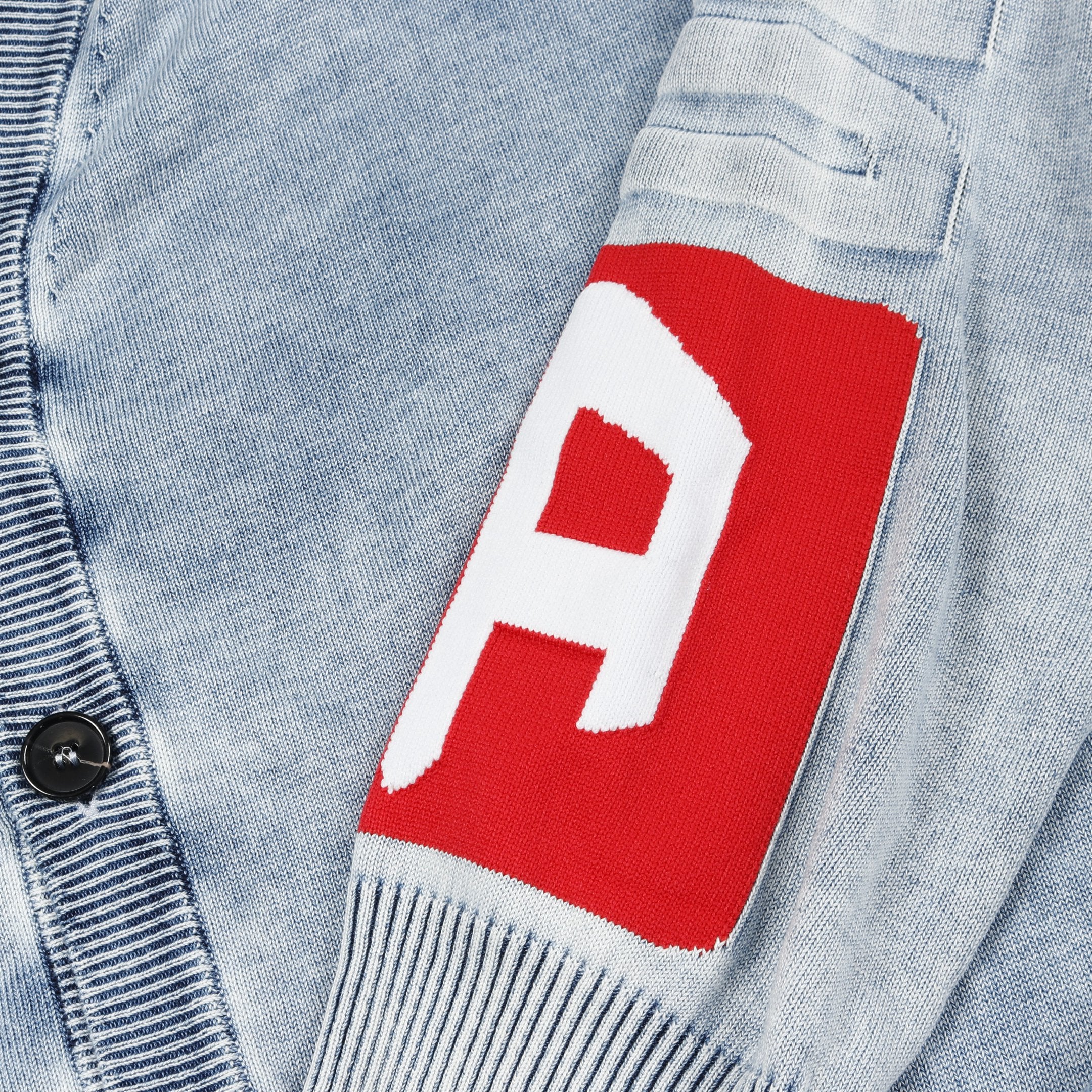 ディーゼル K-ZENO カーディガン ロゴ ブルー DIESEL（ディーゼル）の「レディース ニット カーディガン K-ZENO