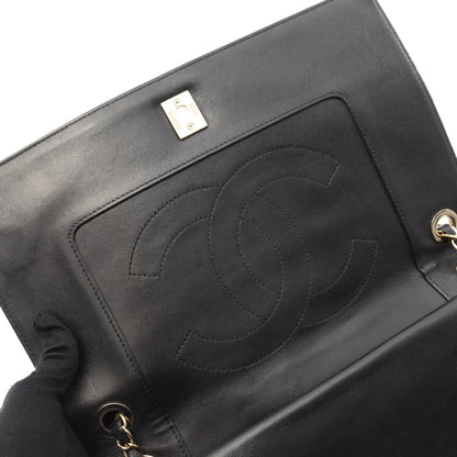 Vステッチ チェーンショルダーバッグ ラムスキン ブラック ゴールド金具 シャネル バッグ CHANEL