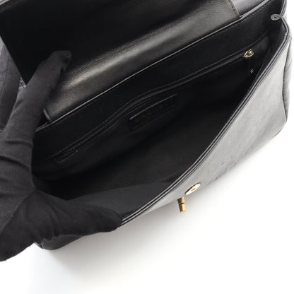Vステッチ チェーンショルダーバッグ ラムスキン ブラック ゴールド金具 シャネル バッグ CHANEL