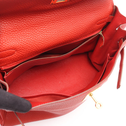 ケリー32 ルージュヴィフ ハンドバッグ トゴ レッド ゴールド金具 2WAY □H刻印 エルメス バッグ HERMES