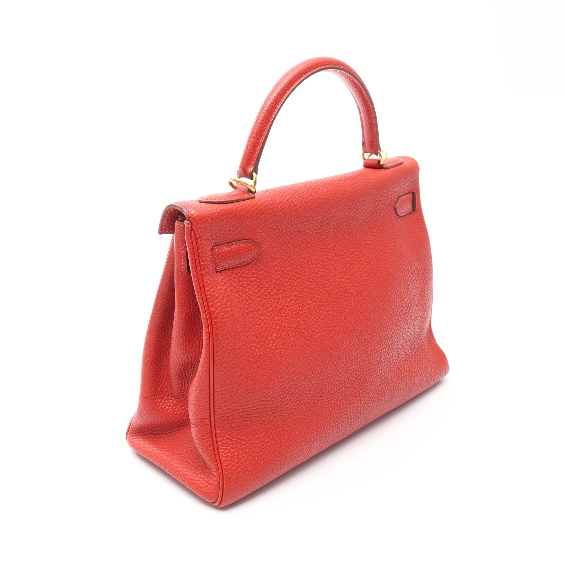 ケリー32 ルージュヴィフ ハンドバッグ トゴ レッド ゴールド金具 2WAY □H刻印 エルメス バッグ HERMES