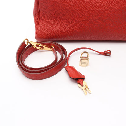 ケリー32 ルージュヴィフ ハンドバッグ トゴ レッド ゴールド金具 2WAY □H刻印 エルメス バッグ HERMES