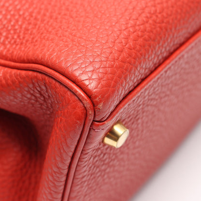 ケリー32 ルージュヴィフ ハンドバッグ トゴ レッド ゴールド金具 2WAY □H刻印 エルメス バッグ HERMES