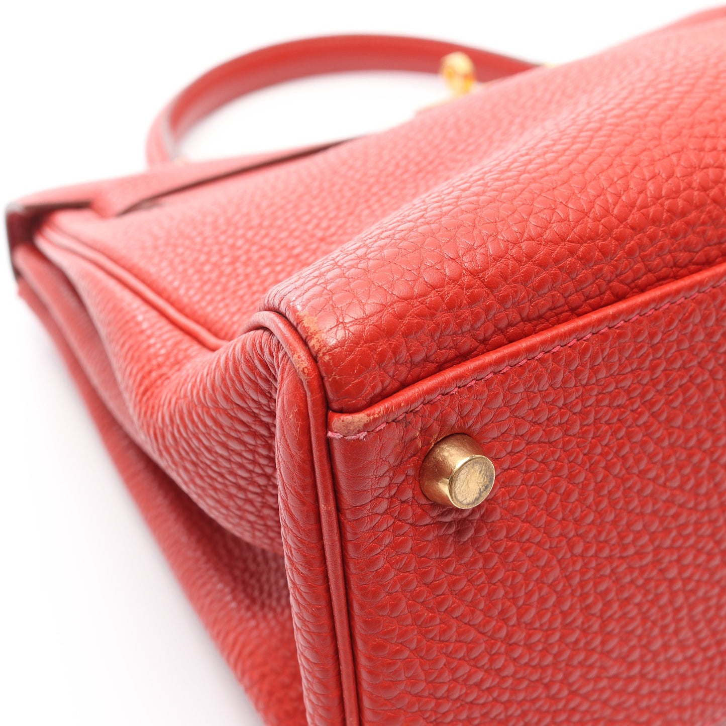 ケリー32 ルージュヴィフ ハンドバッグ トゴ レッド ゴールド金具 2WAY □H刻印 エルメス バッグ HERMES
