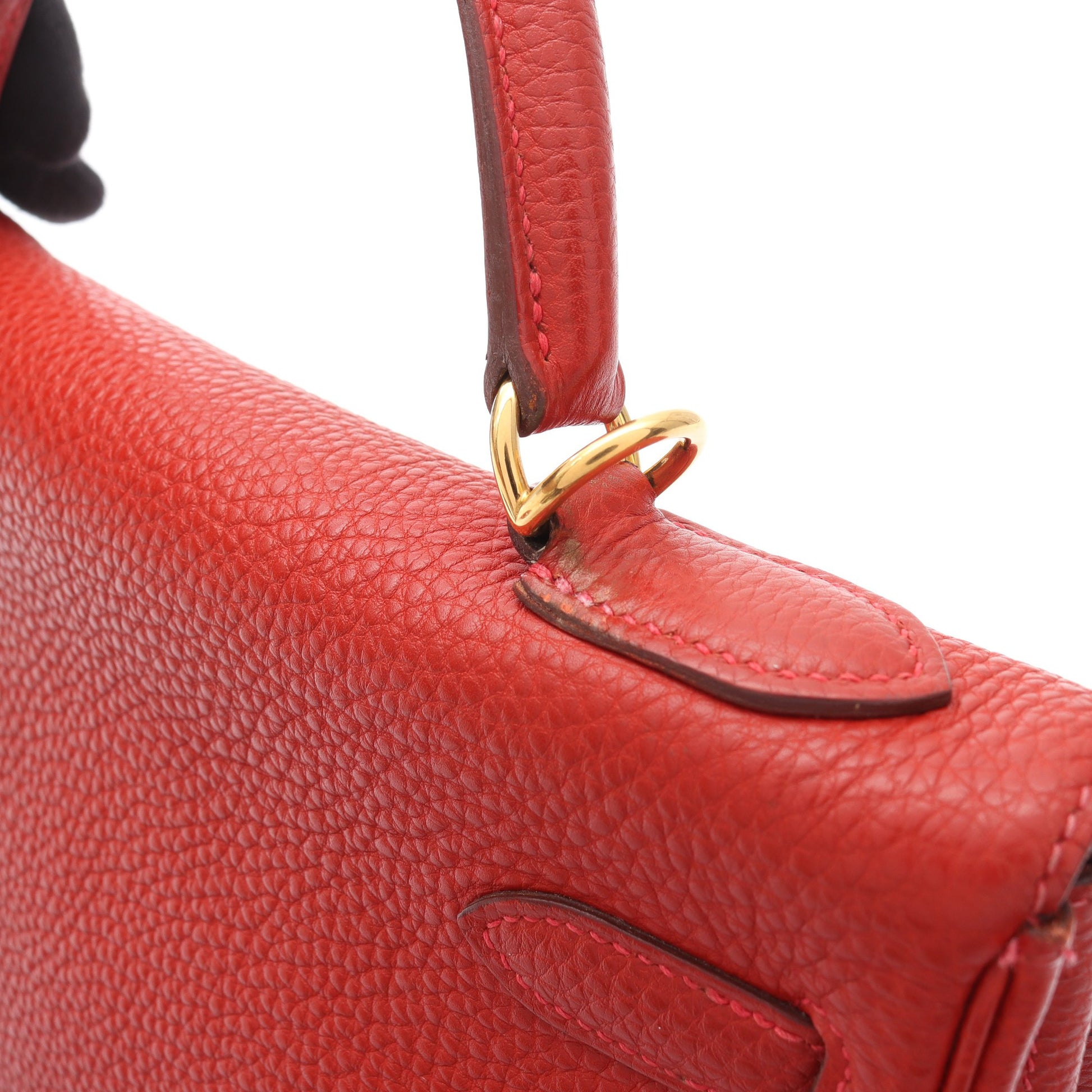 ケリー32 ルージュヴィフ ハンドバッグ トゴ レッド ゴールド金具 2WAY □H刻印 エルメス バッグ HERMES