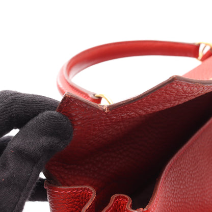 ケリー32 ルージュヴィフ ハンドバッグ トゴ レッド ゴールド金具 2WAY □H刻印 エルメス バッグ HERMES