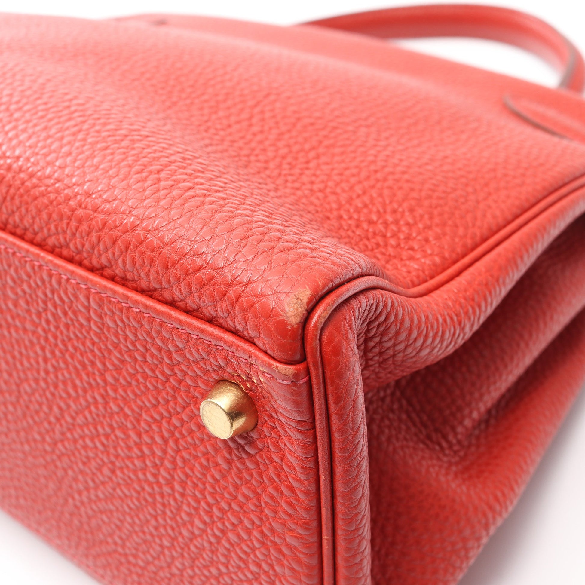 ケリー32 ルージュヴィフ ハンドバッグ トゴ レッド ゴールド金具 2WAY □H刻印 エルメス バッグ HERMES