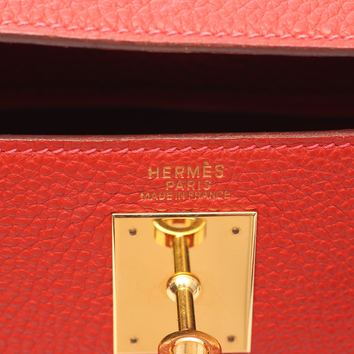 ケリー32 ルージュヴィフ ハンドバッグ トゴ レッド ゴールド金具 2WAY □H刻印 エルメス バッグ HERMES
