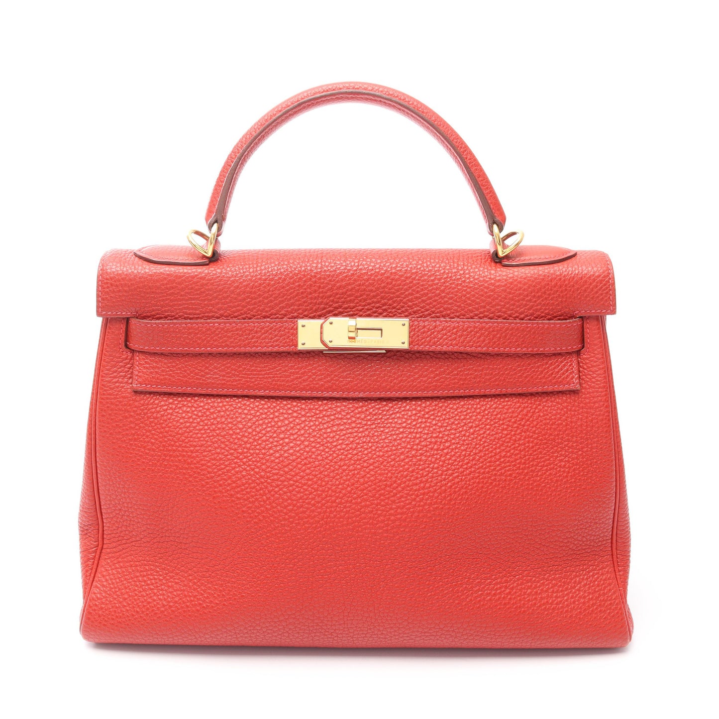 ケリー32 ルージュヴィフ ハンドバッグ トゴ レッド ゴールド金具 2WAY □H刻印 エルメス バッグ HERMES