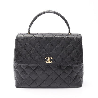 マトラッセ ハンドバッグ キャビアスキン ブラック ゴールド金具 シャネル バッグ CHANEL