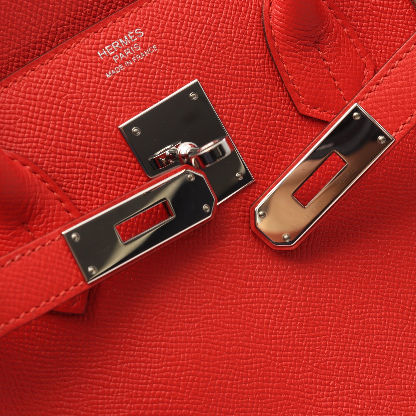 バーキン30 ルージュトマト ハンドバッグ ヴォーエプソン レッド シルバー金具 A刻印 エルメス バッグ HERMES