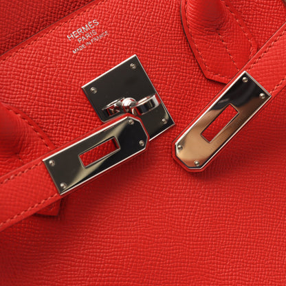 バーキン30 ルージュトマト ハンドバッグ ヴォーエプソン レッド シルバー金具 A刻印 エルメス バッグ HERMES