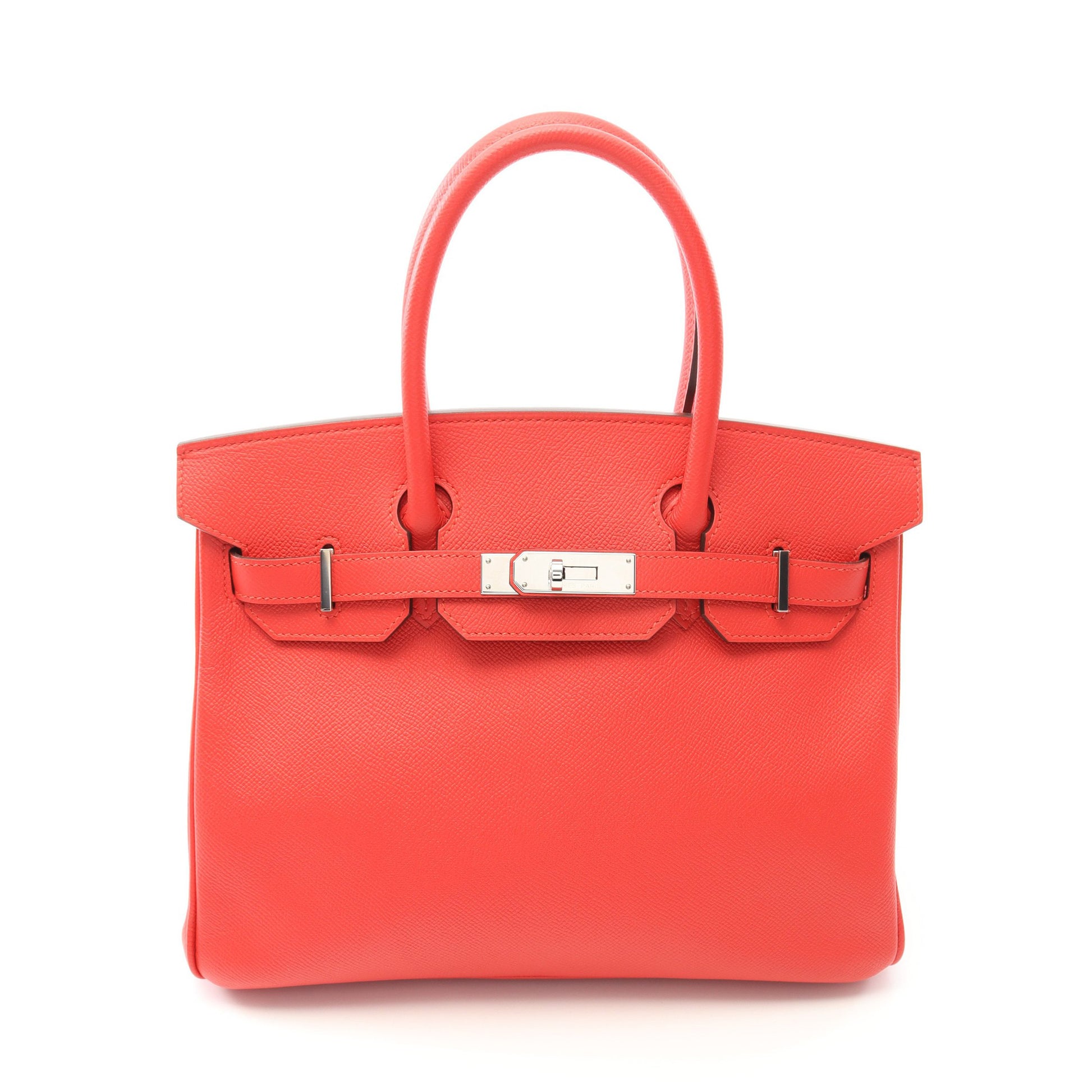 バーキン30 ルージュトマト ハンドバッグ ヴォーエプソン レッド シルバー金具 A刻印 エルメス バッグ HERMES