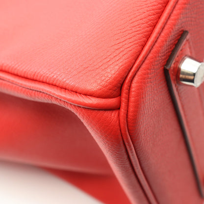 バーキン30 ルージュトマト ハンドバッグ ヴォーエプソン レッド シルバー金具 A刻印 エルメス バッグ HERMES