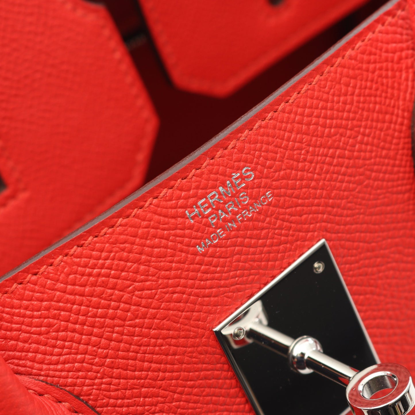 バーキン30 ルージュトマト ハンドバッグ ヴォーエプソン レッド シルバー金具 A刻印 エルメス バッグ HERMES