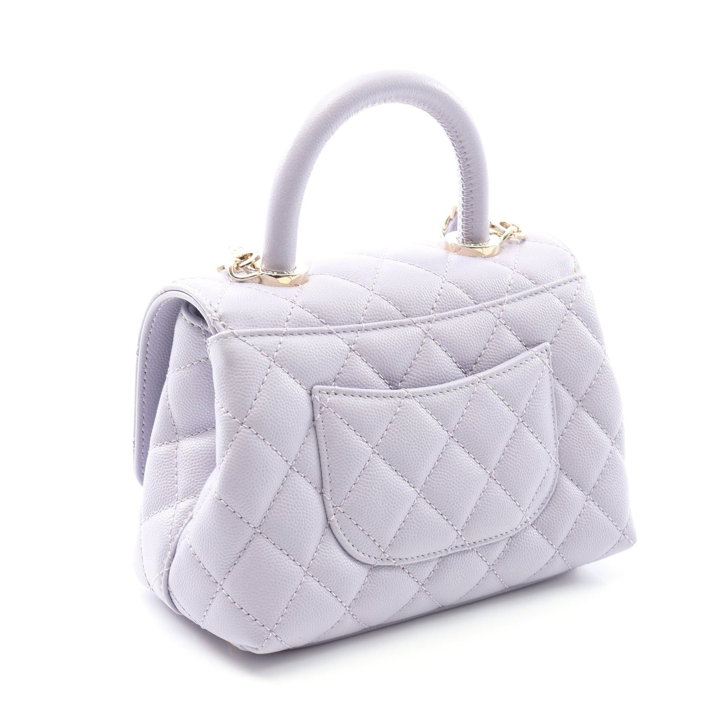 ココハンドルXXS トップハンドル ハンドバッグ キャビアスキン ライトパープル ゴールド金具 2WAY シャネル バッグ CHANEL