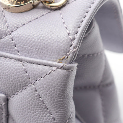 ココハンドルXXS トップハンドル ハンドバッグ キャビアスキン ライトパープル ゴールド金具 2WAY シャネル バッグ CHANEL