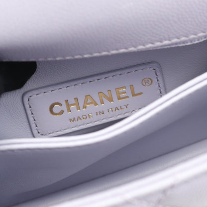 ココハンドルXXS トップハンドル ハンドバッグ キャビアスキン ライトパープル ゴールド金具 2WAY シャネル バッグ CHANEL