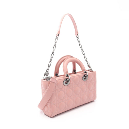 Lady D-Joy ミディアム カナージュ ハンドバッグ レザー コーラルピンク 3WAY クリスチャンディオール バッグ Christian Dior