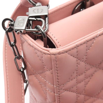 Lady D-Joy ミディアム カナージュ ハンドバッグ レザー コーラルピンク 3WAY クリスチャンディオール バッグ Christian Dior