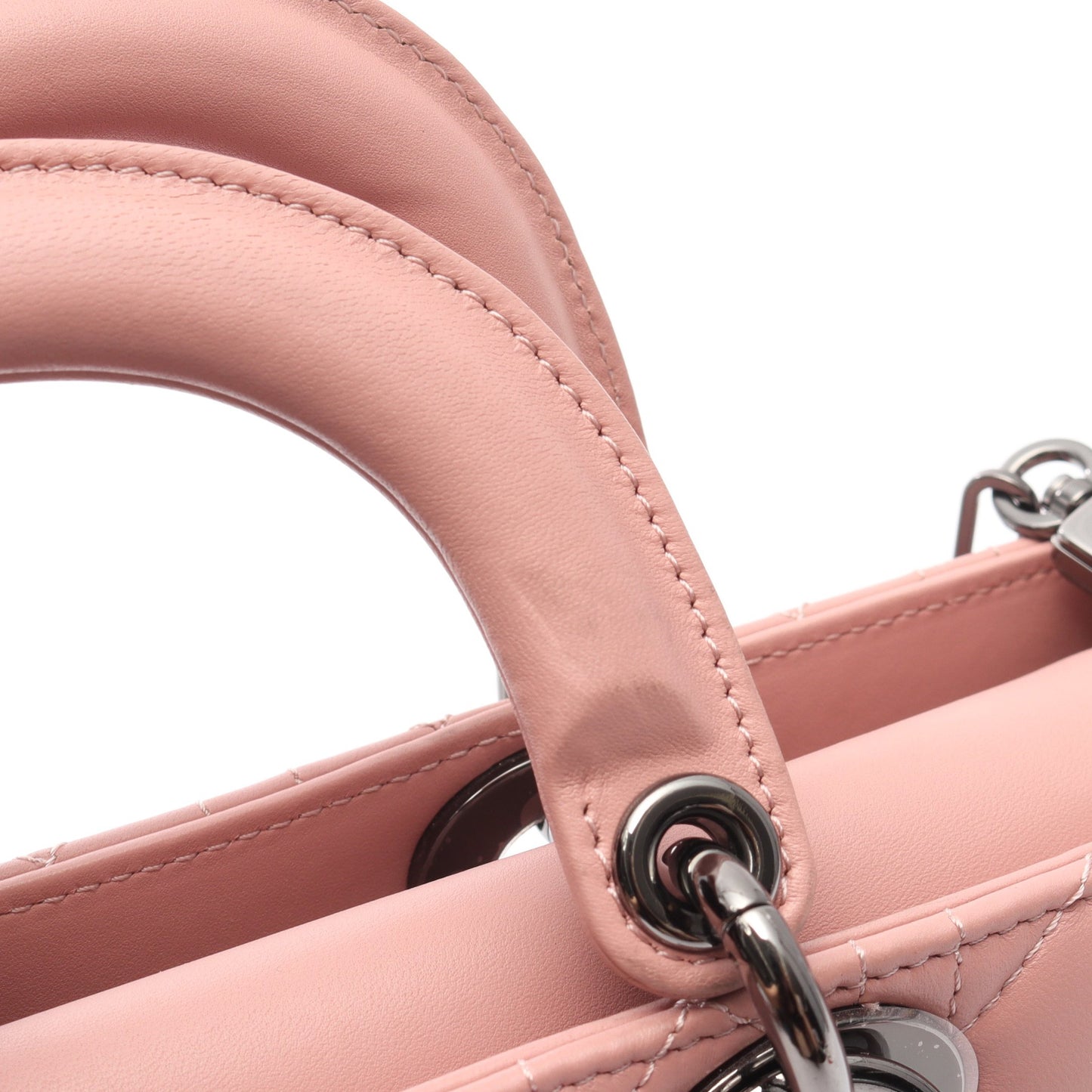 Lady D-Joy ミディアム カナージュ ハンドバッグ レザー コーラルピンク 3WAY クリスチャンディオール バッグ Christian Dior
