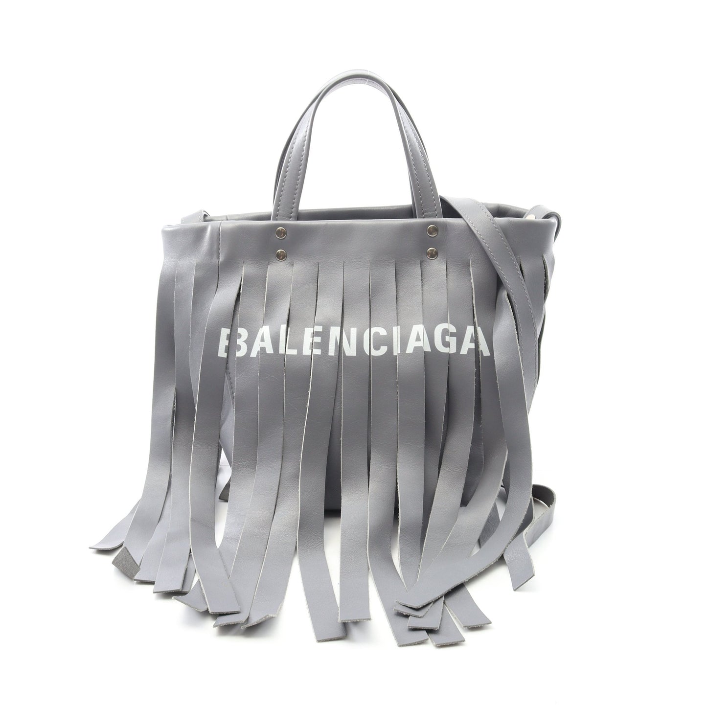 ランドリーカバXS ハンドバッグ レザー グレー 2WAY バレンシアガ バッグ BALENCIAGA