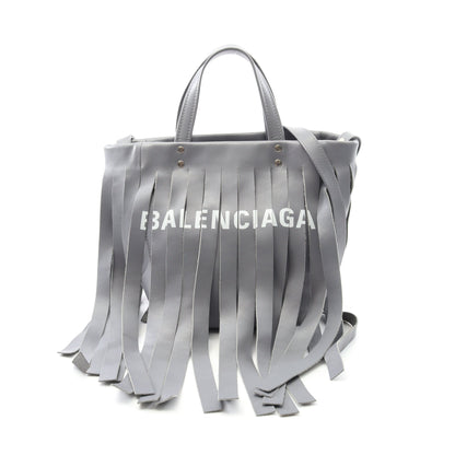 ランドリーカバXS ハンドバッグ レザー グレー 2WAY バレンシアガ バッグ BALENCIAGA