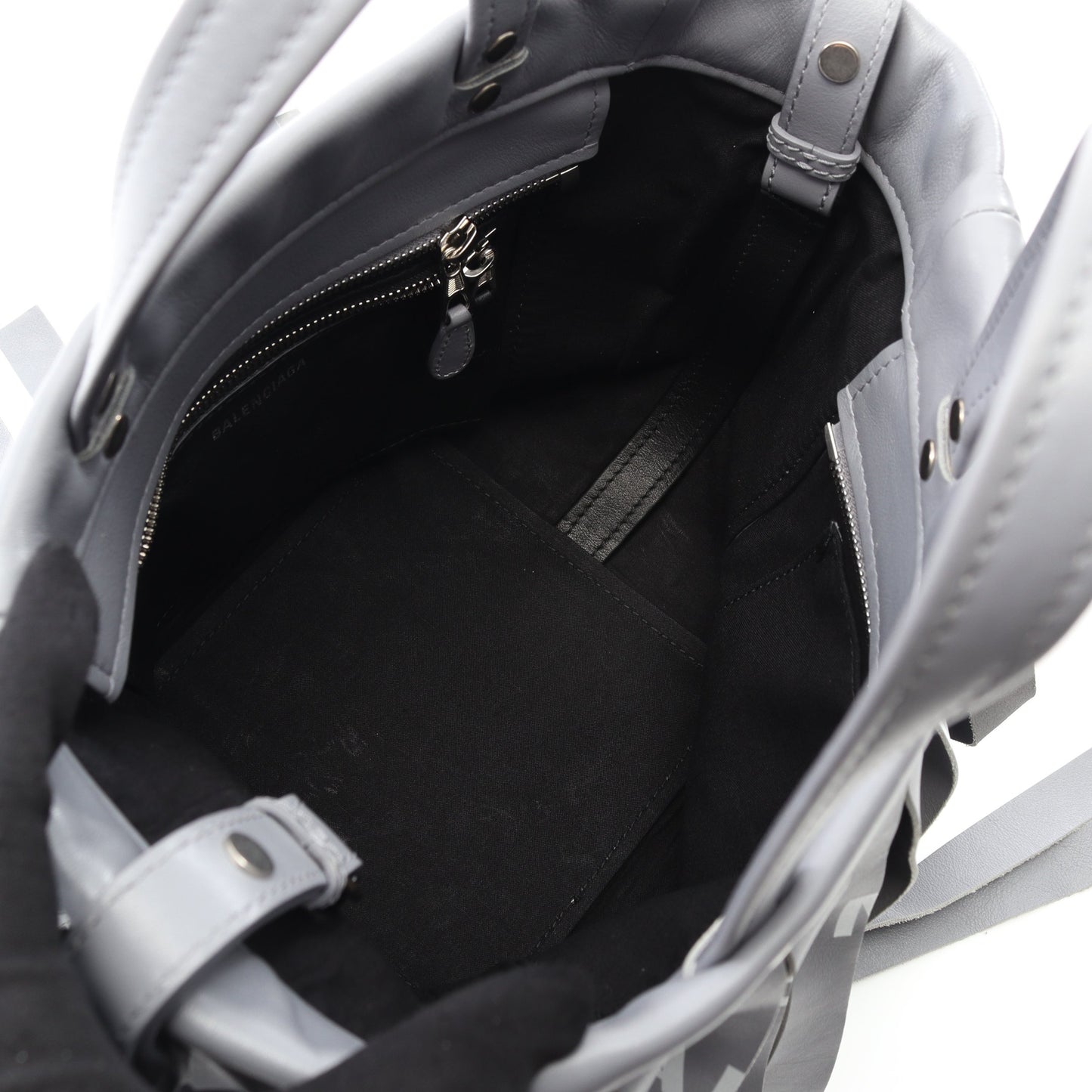 ランドリーカバXS ハンドバッグ レザー グレー 2WAY バレンシアガ バッグ BALENCIAGA