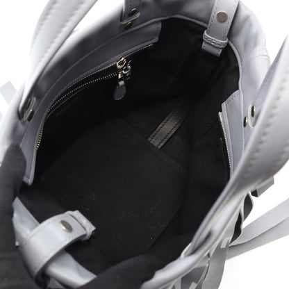 ランドリーカバXS ハンドバッグ レザー グレー 2WAY バレンシアガ バッグ BALENCIAGA