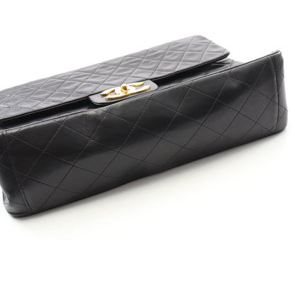 デカマトラッセ34 Wチェーンショルダーバッグ ラムスキン ブラック ゴールド金具 ヴィンテージ シャネル バッグ CHANEL