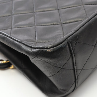 デカマトラッセ34 Wチェーンショルダーバッグ ラムスキン ブラック ゴールド金具 ヴィンテージ シャネル バッグ CHANEL