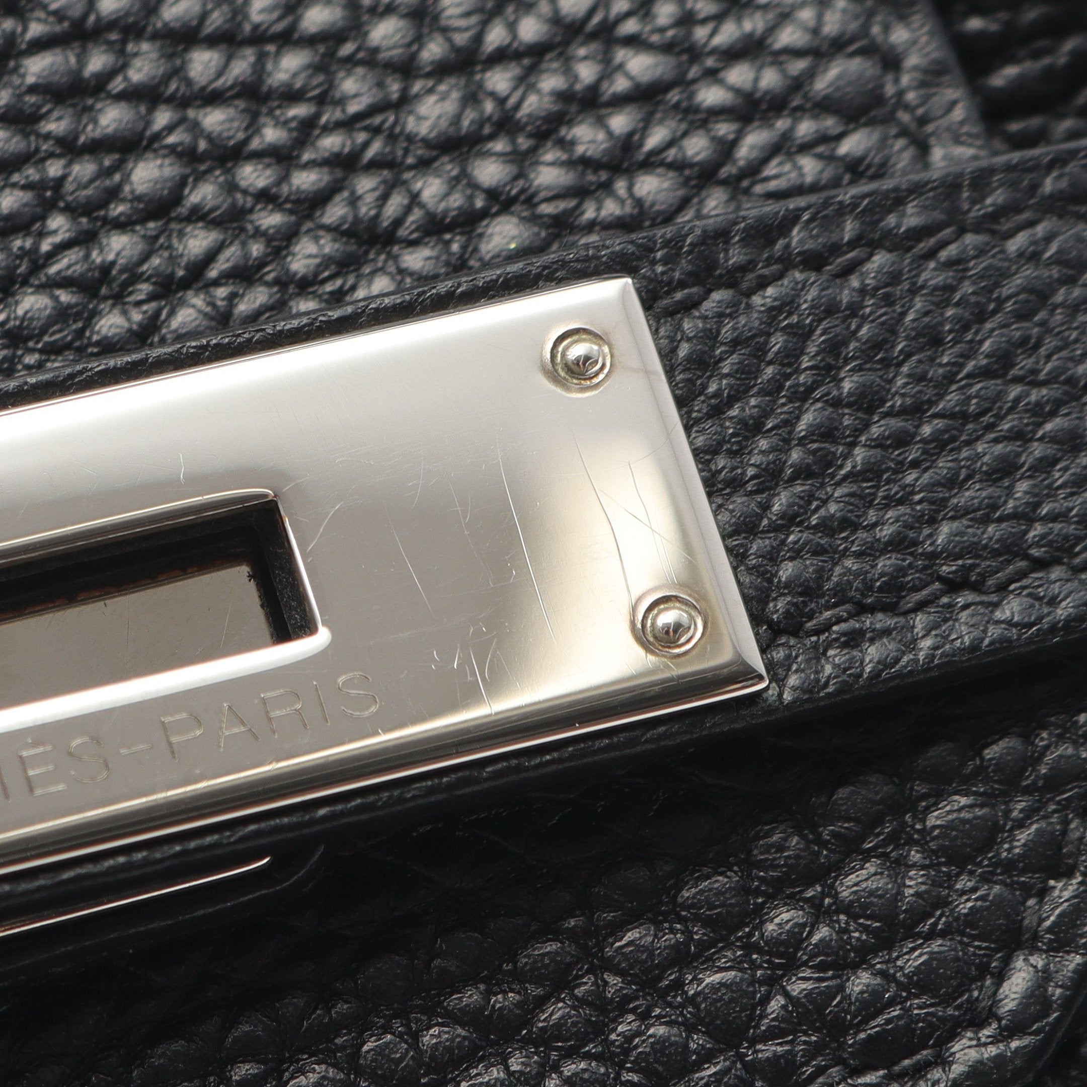 バーキン30 ハンドバッグ トゴ ブラック シルバー金具 □K刻印