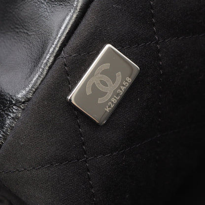 マトラッセ シャネル22 スモール チェーンショルダーバッグ レザー ブラック シルバー金具 シャネル バッグ CHANEL