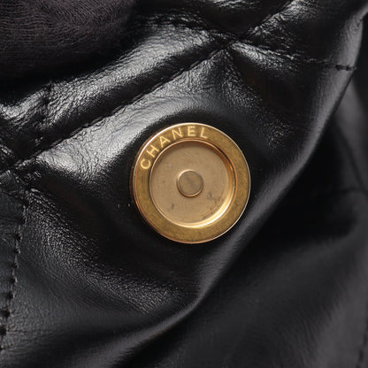 マトラッセ シャネル22 スモール チェーンショルダーバッグ レザー ブラック ゴールド金具 シャネル バッグ CHANEL