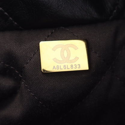 マトラッセ シャネル22 スモール チェーンショルダーバッグ レザー ブラック ゴールド金具 シャネル バッグ CHANEL