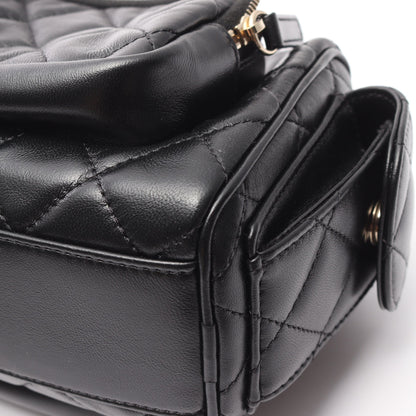 マトラッセ カメラバッグ チェーンショルダーバッグ ラムスキン ブラック ゴールド金具 シャネル バッグ CHANEL